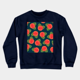 Rose Floral Pattern Crewneck Sweatshirt